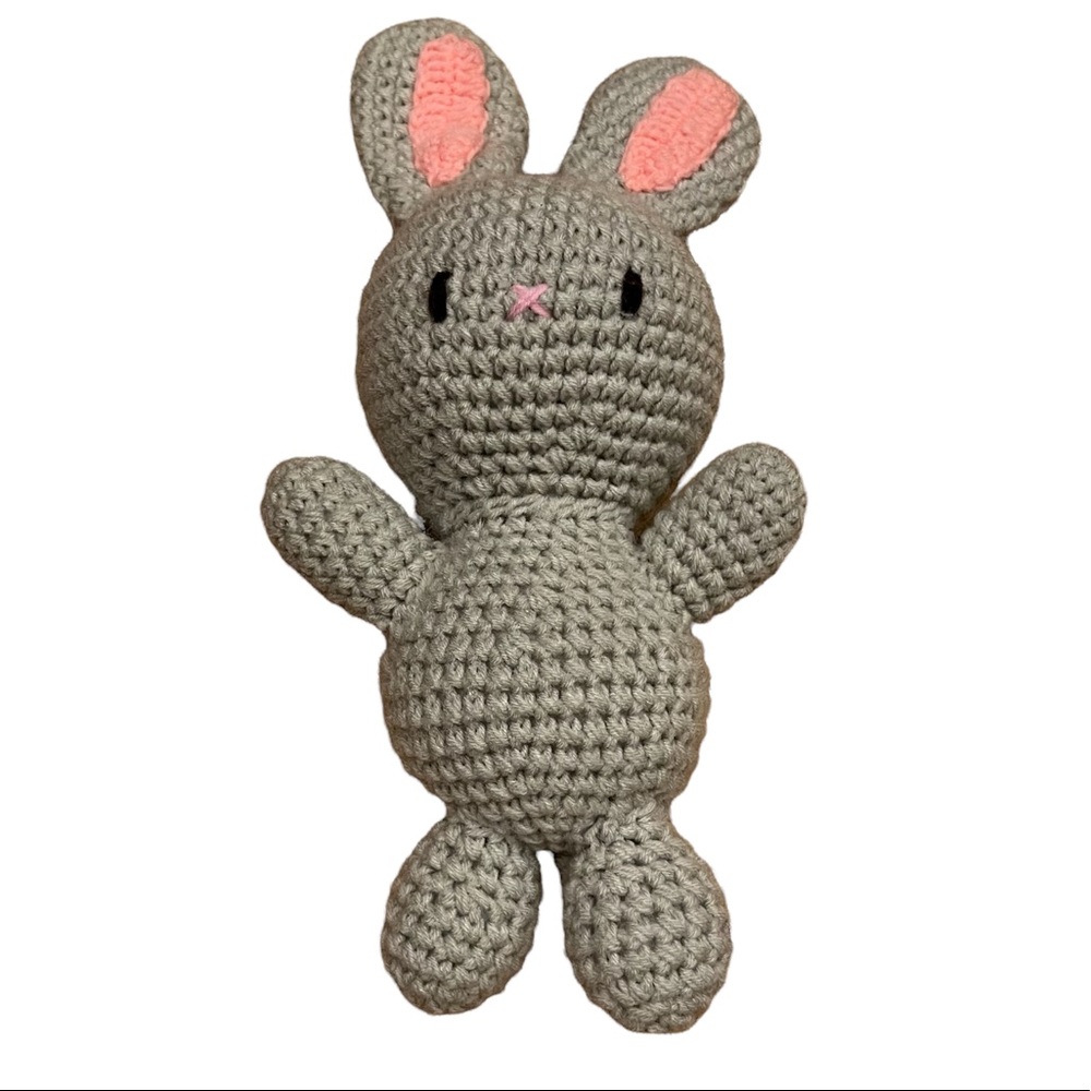 Crocheted Gray Stuffed Bunny Rabbit‎